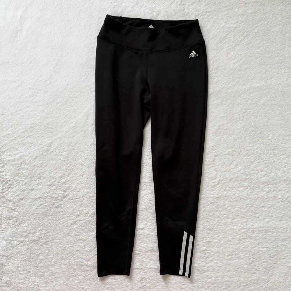 Adidas Women’s Black Performance Golf Leggings Stripes Size Small